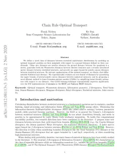 On The Chain Rule Optimal Transport Distance