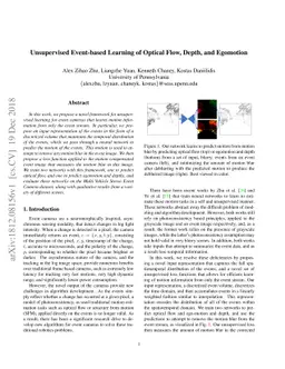Unsupervised Event-based Learning of Optical Flow, Depth, and Egomotion