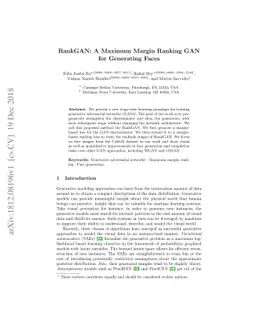 RankGAN: A Maximum Margin Ranking GAN for Generating Faces