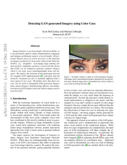 Detecting GAN-generated Imagery using Color Cues