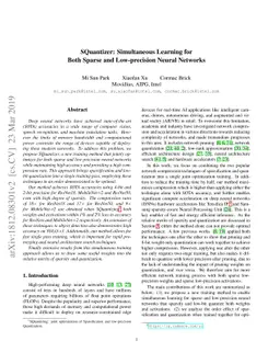SQuantizer: Simultaneous Learning for Both Sparse and Low-precision
  Neural Networks