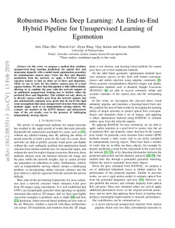 Robustness Meets Deep Learning: An End-to-End Hybrid Pipeline for
  Unsupervised Learning of Egomotion
