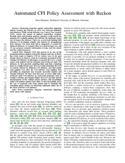 Automated CFI Policy Assessment with Reckon