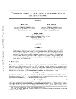 Testing multivariate uniformity based on random geometric graphs