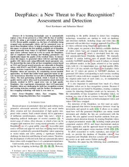 DeepFakes: a New Threat to Face Recognition? Assessment and Detection