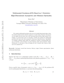 Multinomial Goodness-of-Fit Based on U-Statistics: High-Dimensional
  Asymptotic and Minimax Optimality