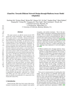 ChamNet: Towards Efficient Network Design through Platform-Aware Model
  Adaptation