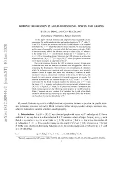 Isotonic Regression in Multi-Dimensional Spaces and Graphs
