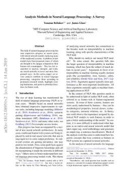 Analysis Methods in Neural Language Processing: A Survey