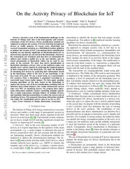 On the Activity Privacy of Blockchain for IoT