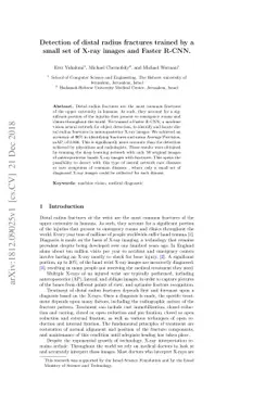 Detection of distal radius fractures trained by a small set of X-ray
  images and Faster R-CNN