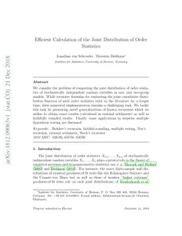 Efficient Calculation of the Joint Distribution of Order Statistics