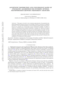 Asymptotic distribution and convergence rates of stochastic algorithms
  for entropic optimal transportation between probability measures