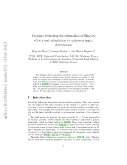 Variance reduction for estimation of Shapley effects and adaptation to
  unknown input distribution