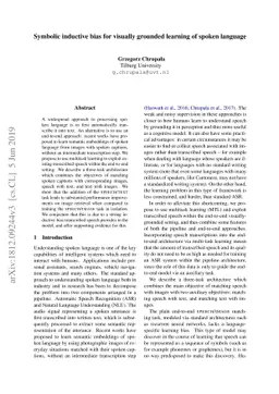 Symbolic inductive bias for visually grounded learning of spoken
  language