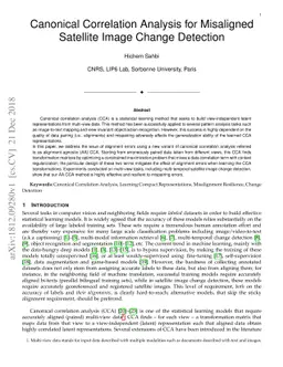 Canonical Correlation Analysis for Misaligned Satellite Image Change
  Detection