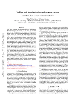 Multiple topic identification in telephone conversations