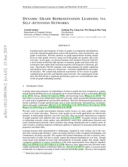 Dynamic Graph Representation Learning via Self-Attention Networks