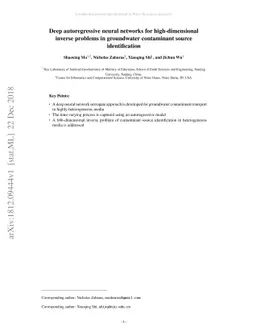 Deep autoregressive neural networks for high-dimensional inverse
  problems in groundwater contaminant source identification