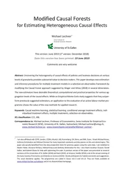 Modified Causal Forests for Estimating Heterogeneous Causal Effects