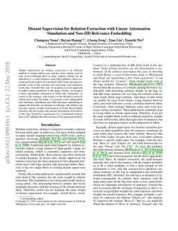 Distant Supervision for Relation Extraction with Linear Attenuation
  Simulation and Non-IID Relevance Embedding