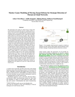 Markov Game Modeling of Moving Target Defense for Strategic Detection of
  Threats in Cloud Networks