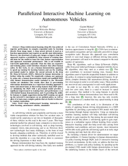 Parallelized Interactive Machine Learning on Autonomous Vehicles