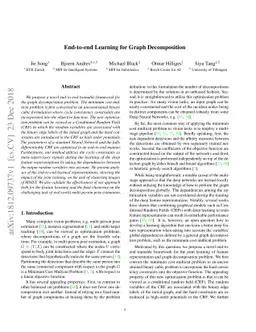 End-to-end Learning for Graph Decomposition