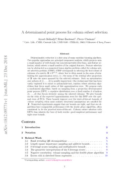 A determinantal point process for column subset selection