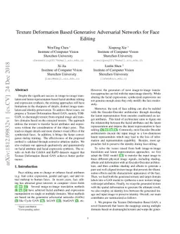 Texture Deformation Based Generative Adversarial Networks for Face
  Editing