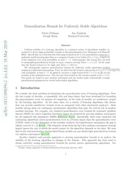 Generalization Bounds for Uniformly Stable Algorithms