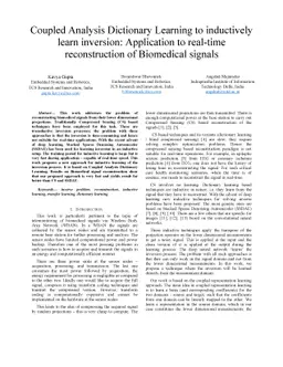 Coupled Analysis Dictionary Learning to inductively learn inversion:
  Application to real-time reconstruction of Biomedical signals
