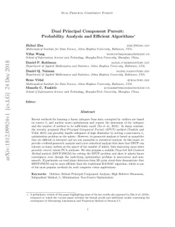 Dual Principal Component Pursuit: Probability Analysis and Efficient
  Algorithms
