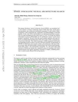 SNAS: Stochastic Neural Architecture Search