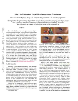 DVC: An End-to-end Deep Video Compression Framework