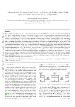 Lightweight and Optimized Sound Source Localization and Tracking Methods
  for Open and Closed Microphone Array Configurations