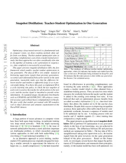 Snapshot Distillation: Teacher-Student Optimization in One Generation