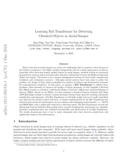 Learning RoI Transformer for Detecting Oriented Objects in Aerial Images