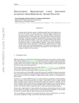 Discovering hierarchies using Imitation Learning from hierarchy aware
  policies