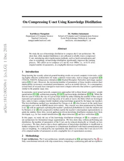 On Compressing U-net Using Knowledge Distillation