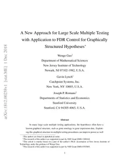 A New Approach for Large Scale Multiple Testing with Application to FDR
  Control for Graphically Structured Hypotheses