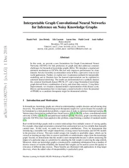 Interpretable Graph Convolutional Neural Networks for Inference on Noisy
  Knowledge Graphs