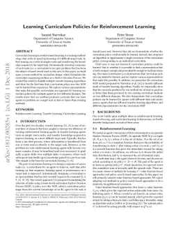 Learning Curriculum Policies for Reinforcement Learning