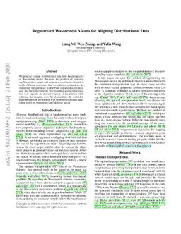 Regularized Wasserstein Means for Aligning Distributional Data