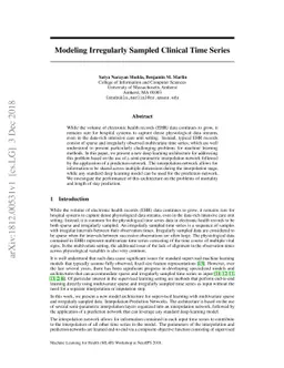Modeling Irregularly Sampled Clinical Time Series