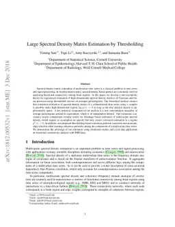 Large Spectral Density Matrix Estimation by Thresholding