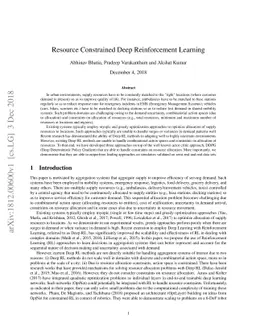 Resource Constrained Deep Reinforcement Learning