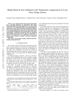 Model Based In Situ Calibration with Temperature compensation of 6 axis
  Force Torque Sensors