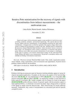 Iterative Potts minimization for the recovery of signals with
  discontinuities from indirect measurements -- the multivariate case