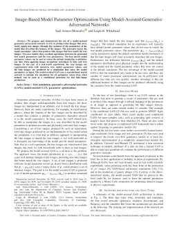 Image-based model parameter optimization using Model-Assisted Generative
  Adversarial Networks